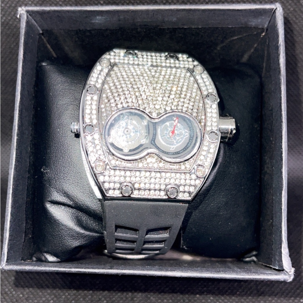 Silver and Black Dual Dial Watch